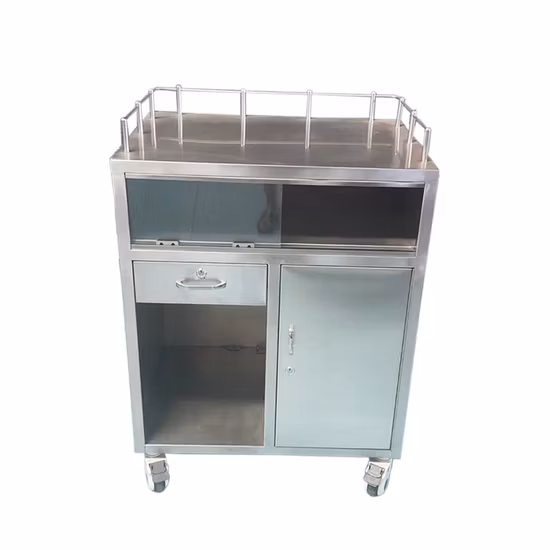 Équipement hospitalier de chariot de soins médicaux de chariot de saleté d'acier inoxydable d'équipement hospitalier