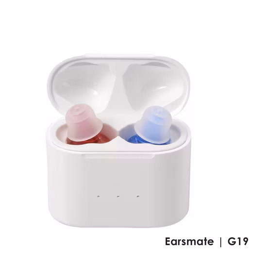 Earsmate Pocket Étui portable rechargeable sans Axon programmable Analogique Cic Invisible OTC Aide auditive Prix bon marché Amplificateur auditif numérique